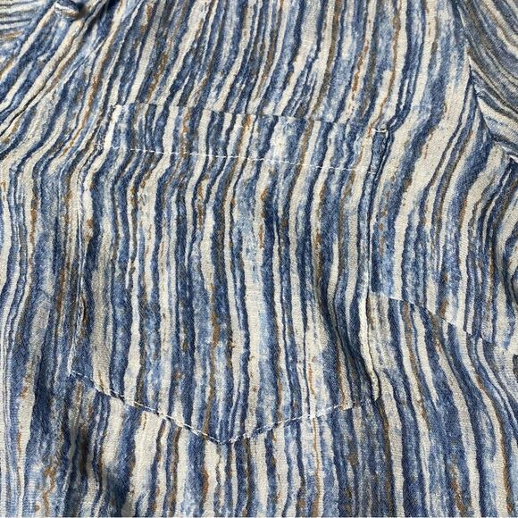 Nanette by Nanette Lapore Blue Striped Button Front Tunic Blouse Women's Size M - Picture 9 of 16